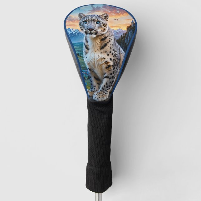 Snow Leopard Castle Sunrise  Golf Head Cover (Front)