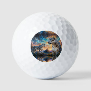 Snow Leopard Castle Sunrise reflection Golf Balls
