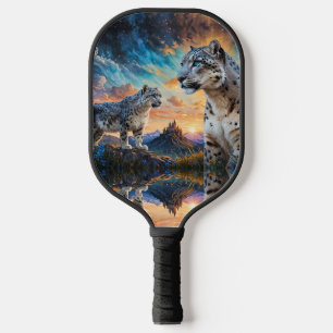 Snow Leopard Castle Sunrise reflection Pickleball Paddle