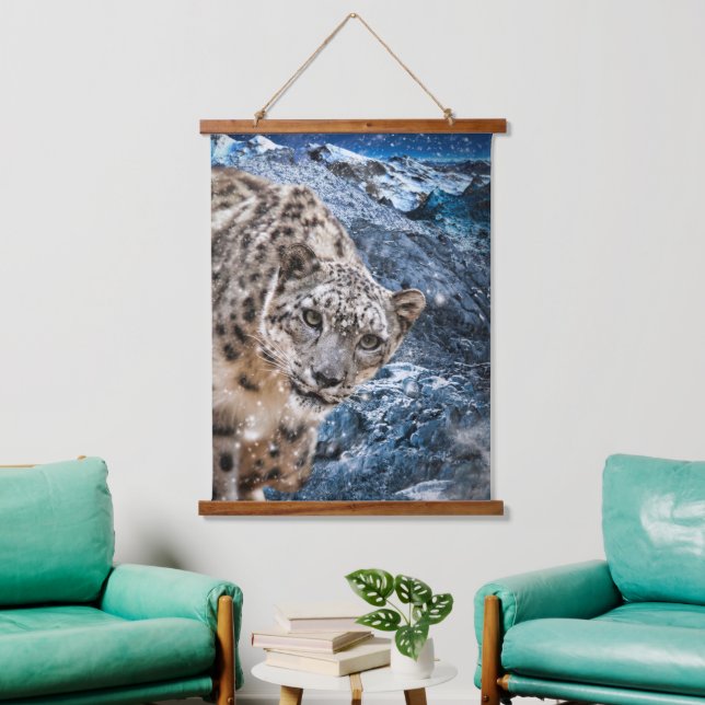 SNOW LEOPARD CLOUD WALKER HANGING TAPESTRY (Living Room)