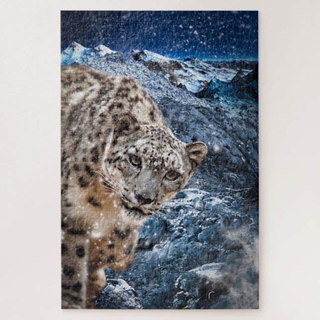 SNOW LEOPARD CLOUD WALKER JIGSAW PUZZLE (Vertical)