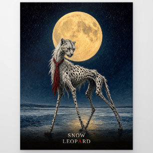 Snow Leopard Cravat gothic Surreal Postcard