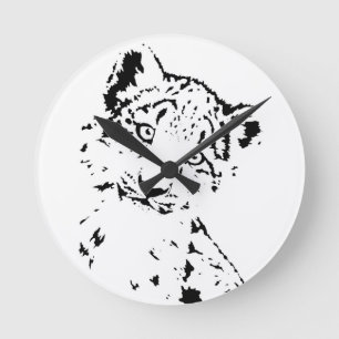 Snow Leopard Cub Infant T-Shirt Round Clock