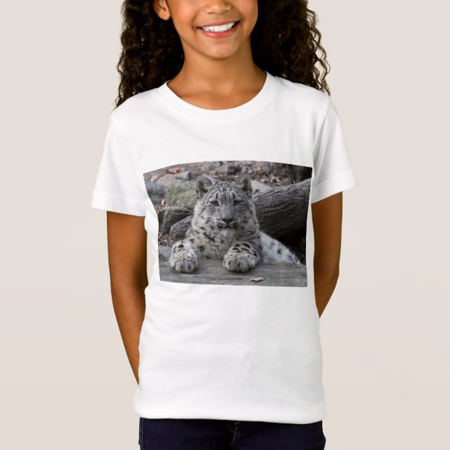 Snow Leopard Cub Sitting T-Shirt (Front)