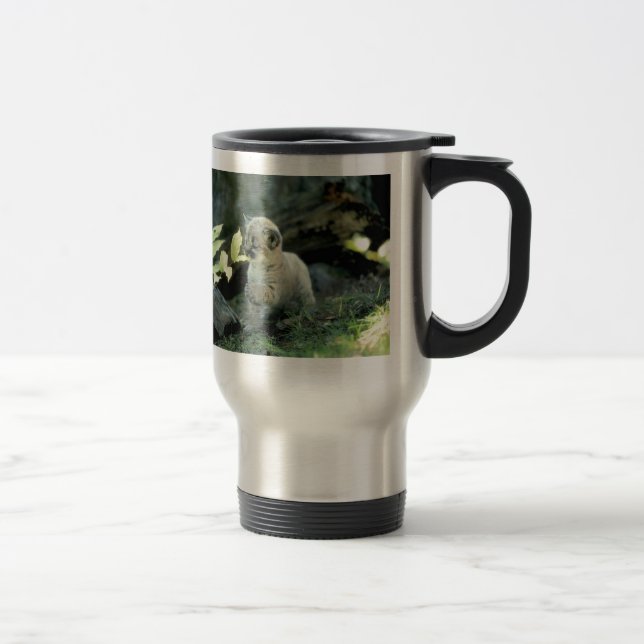 Snow Leopard Cub Travel Mug (Right)