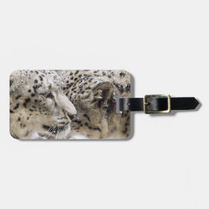 Snow Leopard Cuddle Luggage Tag