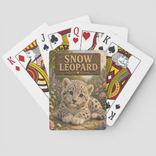 Snow Leopard Cute Baby Storybook Nursery Animal Playing Cards