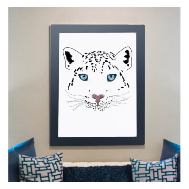 Snow Leopard Drawing "Fierce is Beautiful" Canvas Print (Creator Uploaded)