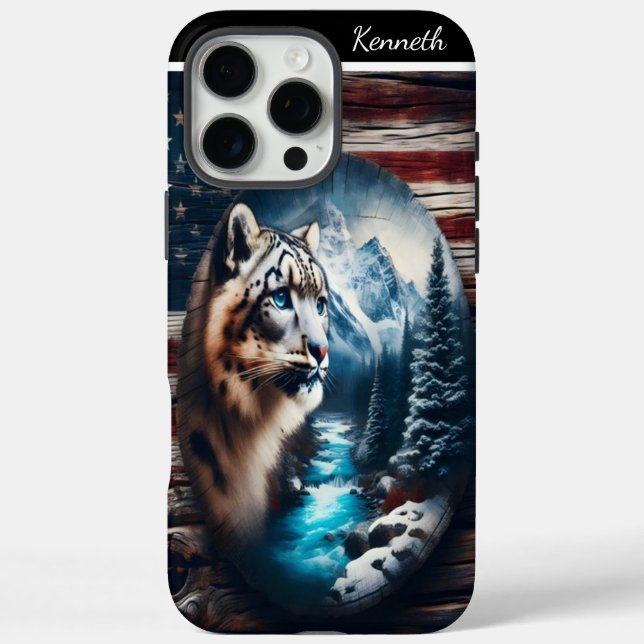 Snow Leopard Dreams of Mountains Case-Mate iPhone Case (Back)