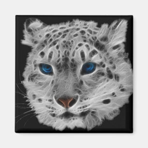 Snow Leopard Fractal Magnet