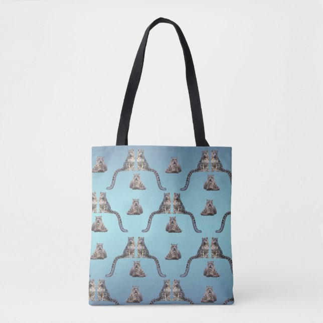 Snow Leopard Frenzy All-Over-Print Bag (Blue Mix) (Front)