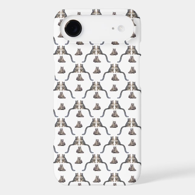 Snow Leopard Frenzy iPhone 7 Case (choose colour) (Back)