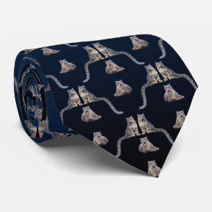 Snow Leopard Frenzy Tie Dbl Sided(Dark/Light Blue)