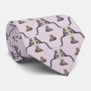 Snow Leopard Frenzy Tie Double Sided (Dusty Pink)
