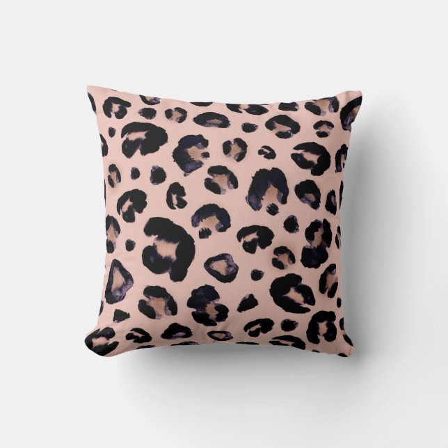 Snow Leopard, Hand Drawn Texture. Cushion (Front)