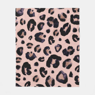 Snow Leopard, Hand Drawn Texture. Fleece Blanket