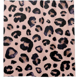 Snow Leopard, Hand Drawn Texture. Shower Curtain