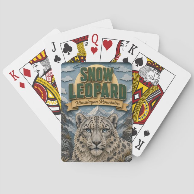 Snow Leopard Himalayan Mountains POPCUT Playing Cards (Back)