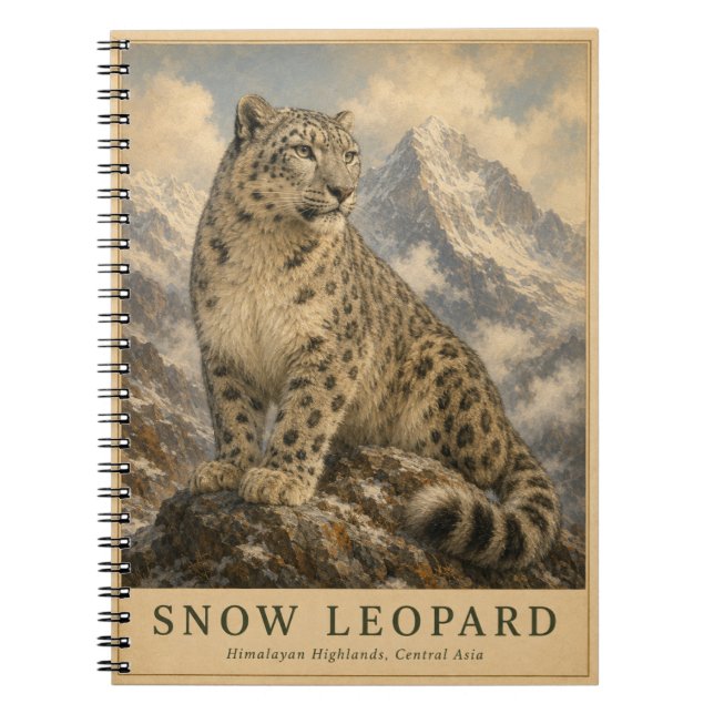 Snow Leopard Himalayan VINTAGE Notebook (Front)