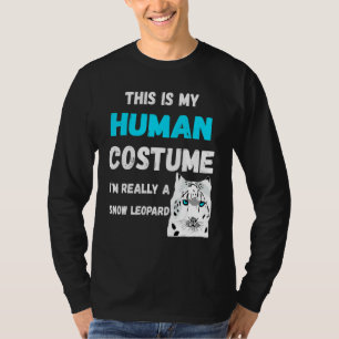 Snow Leopard Human Costume Snow Leopard Cat T-Shirt