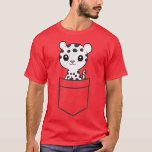 Snow Leopard In a Pocket Cute Pocket Snow Leopard T-Shirt