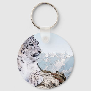 Snow Leopard Key Ring