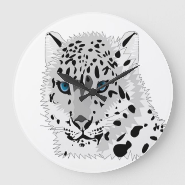 SNOW LEOPARD LARGE CLOCK (Front)