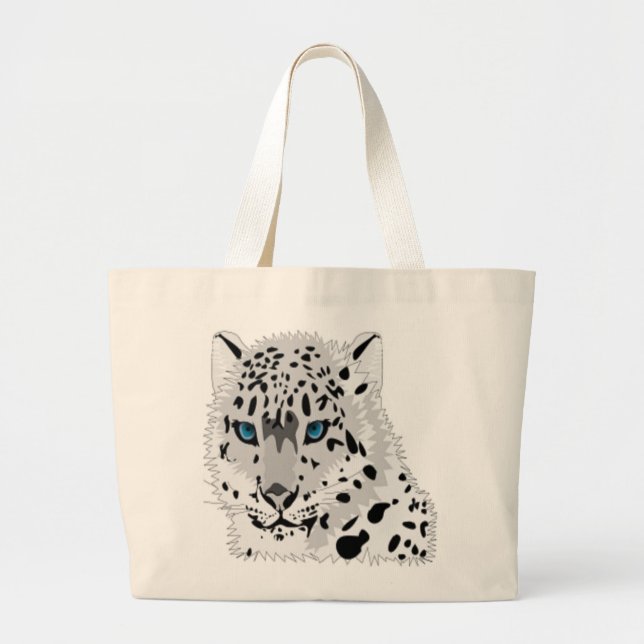 SNOW LEOPARD LARGE TOTE BAG (Front)