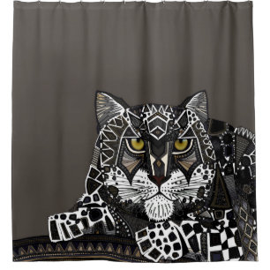 snow leopard lead shower curtain