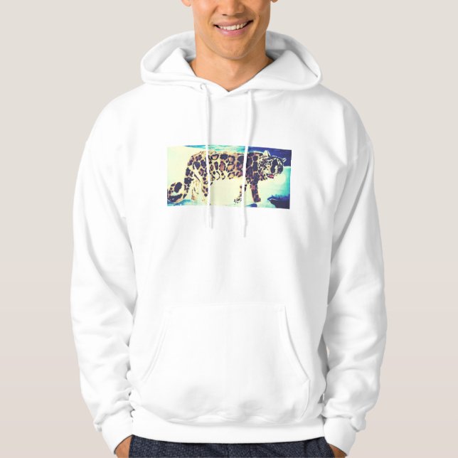 SNOW LEOPARD MANS HOODY (Front)