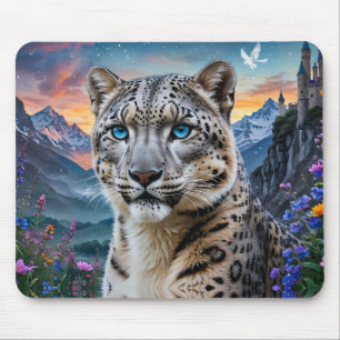 Snow Leopard Mountain Valley Sunset Mouse Mat