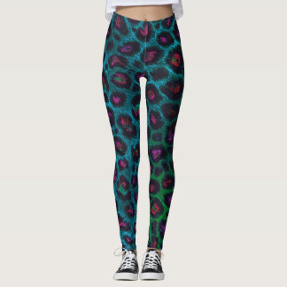 Snow Leopard Neon-Noir Pattern Leggings