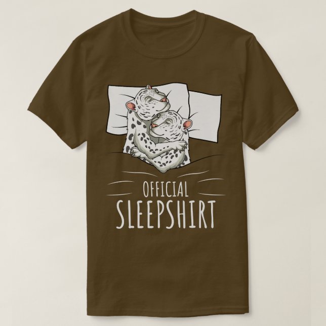 Snow Leopard Official Sleep  T-Shirt (Design Front)