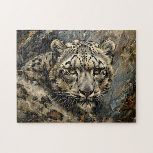 Snow Leopard Oil Painting Jigsaw Puzzle