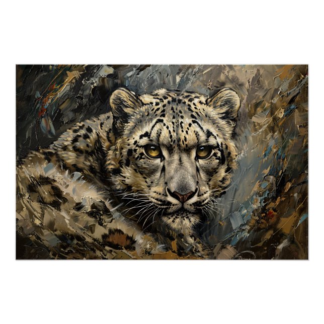 Snow Leopard Oil Painting Poster (Front)