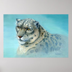 Snow Leopard Painting- Poster