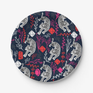 Snow Leopard Paper Plates