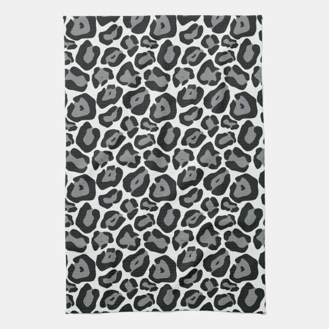Snow Leopard Pattern Kitchen Towel (Vertical)