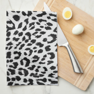 Snow Leopard Pattern Tea Towel