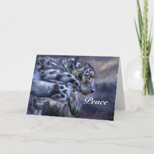 Snow Leopard Peace Holiday ArtCard Card