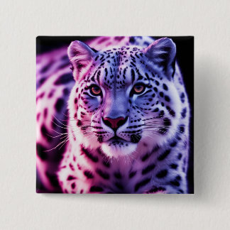 Snow Leopard Portrait 15 Cm Square Badge