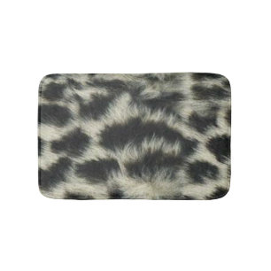 Snow Leopard Print Bath Mat