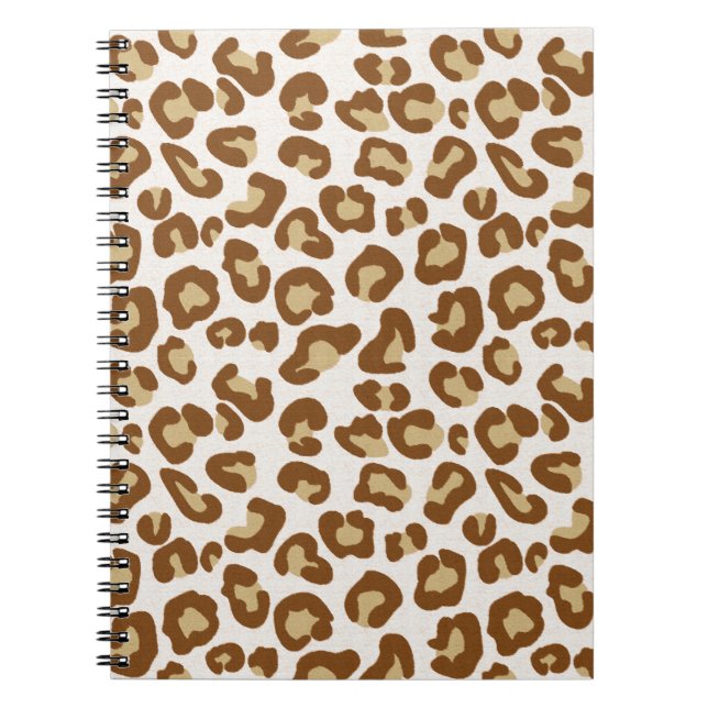 Snow Leopard Print, Beige, Tan, and Cream Notebook (Front)