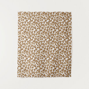 Snow Leopard Print, Beige, Tan, and Cream Tapestry
