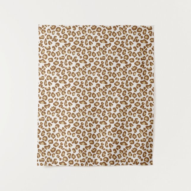 Snow Leopard Print, Beige, Tan, and Cream Tapestry (Front)