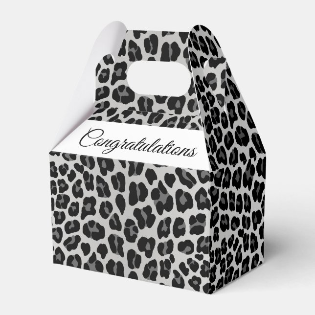 Snow leopard print favour box (Front Side)