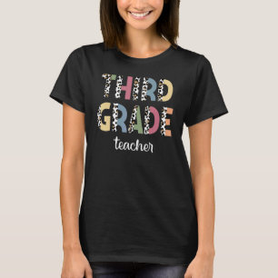 Snow Leopard Print I 3rd Third Grade Teacher Suppl T-Shirt