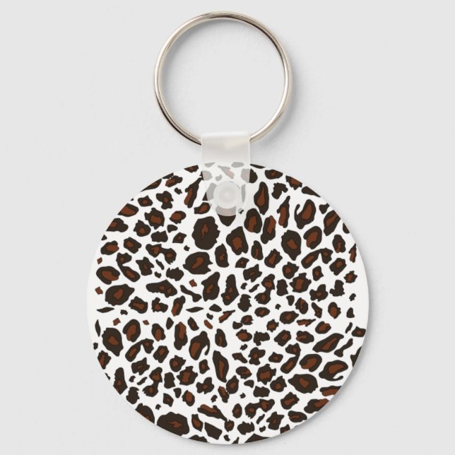 Snow Leopard Print Key Ring (Front)
