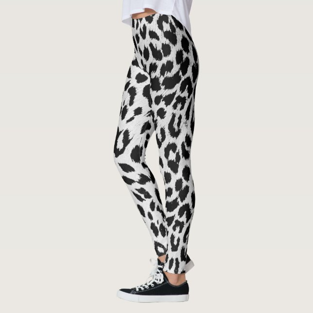 Snow Leopard Print Leggings (Left)