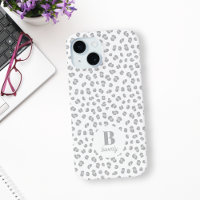 Snow Leopard Print Monogrammed Modern